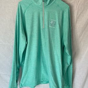 Three quarter zip long sleeve shirt w/ Whistling Straights golf course logo.